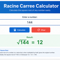 Racine Carree  Calculator